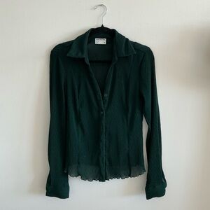Frank & Oak Forest Green Button-Down Shirt (Size: S)